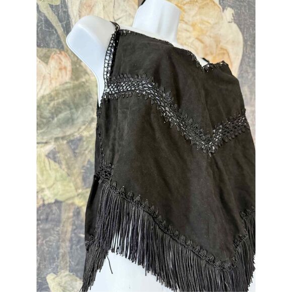 Free People Goat Suede Frill Top Size L - Picture 2 of 4
